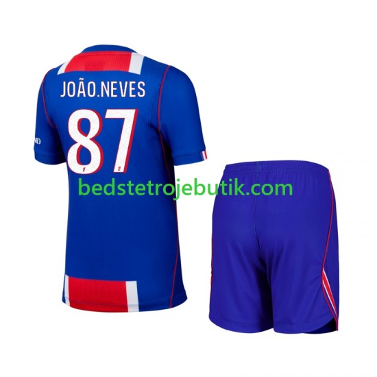 Paris Saint-Germain Joao Neves 87 Børn Hjemmebane Fodboldtrøje 2026-2027 Kortærmet