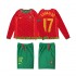 Portugal Cristiano Ronaldo 17 Retro Børn Hjemmebane Fodboldtrøje 2004 Langærmet