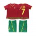 Portugal FIGO 7 Retro Børn Hjemmebane Fodboldtrøje 2002 Kortærmet