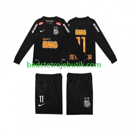 Santos NEYMAR JR 11 Classic 2012 2013 Retro Børn Udebane Fodboldtrøje Langærmet