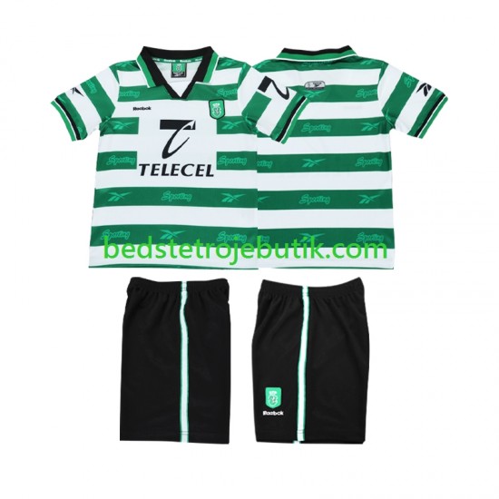 Sporting CP 2000 Retro Børn Hjemmebane Fodboldtrøje 1999 Kortærmet
