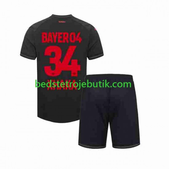 Bayer 04 Leverkusen Granit Xhaka 34 Børn Hjemmebane Fodboldtrøje 2023-2024 Kortærmet