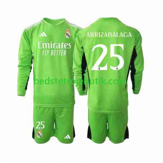 Real Madrid Kepa Arrizabalaga 25 Målmand Børn Hjemmebane Fodboldtrøje 2023-2024 Langærmet