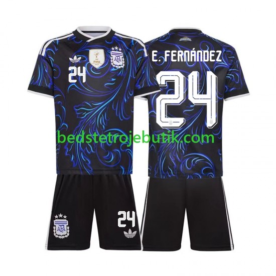 Argentina Enzo Fernandez 24 Børn Udebane Fodboldtrøje World Cup 2026 Kortærmet
