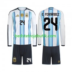 Argentina Enzo Fernandez 24 Børn Hjemmebane Fodboldtrøje World Cup 2026 Langærmet
