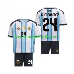 Argentina Enzo Fernandez 24 Børn Hjemmebane Fodboldtrøje World Cup 2026 Kortærmet
