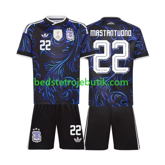 Argentina Franco Mastantuono 22 Børn Udebane Fodboldtrøje World Cup 2026 Kortærmet