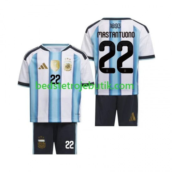 Argentina Franco Mastantuono 22 Børn Hjemmebane Fodboldtrøje World Cup 2026 Kortærmet