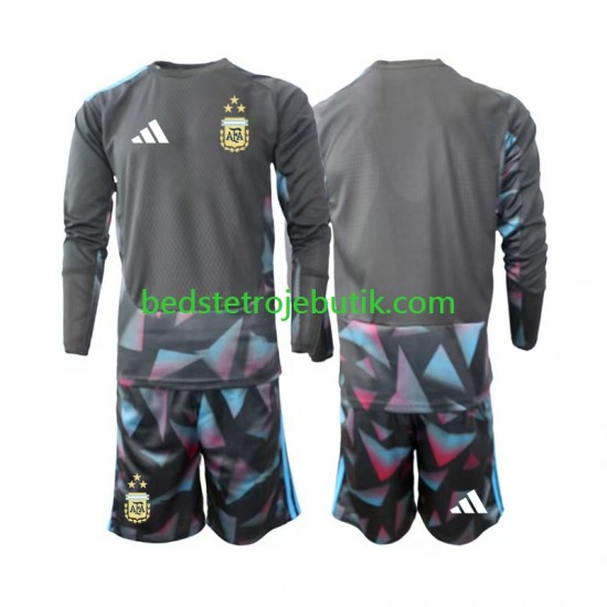 Argentina Målmand Børn Hjemmebane Fodboldtrøje World Cup 2026 Langærmet