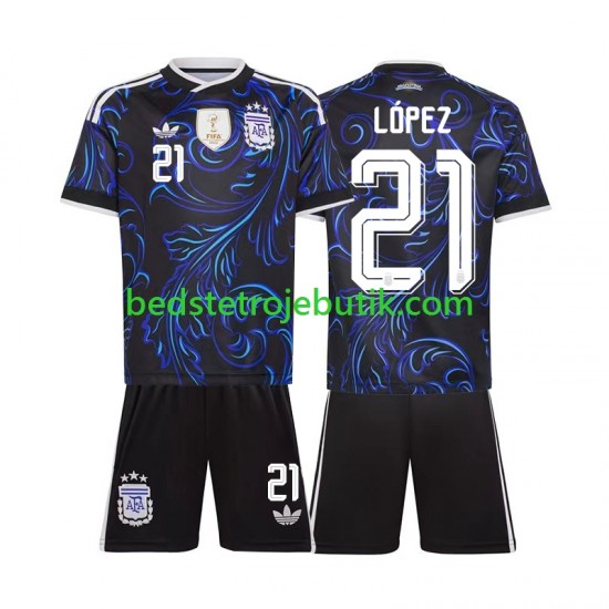 Argentina Jose Manuel Lopez 21 Børn Udebane Fodboldtrøje World Cup 2026 Kortærmet
