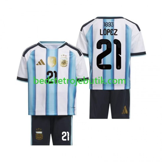 Argentina Jose Manuel Lopez 21 Børn Hjemmebane Fodboldtrøje World Cup 2026 Kortærmet