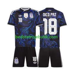 Argentina Nico Paz 18 Børn Udebane Fodboldtrøje World Cup 2026 Kortærmet