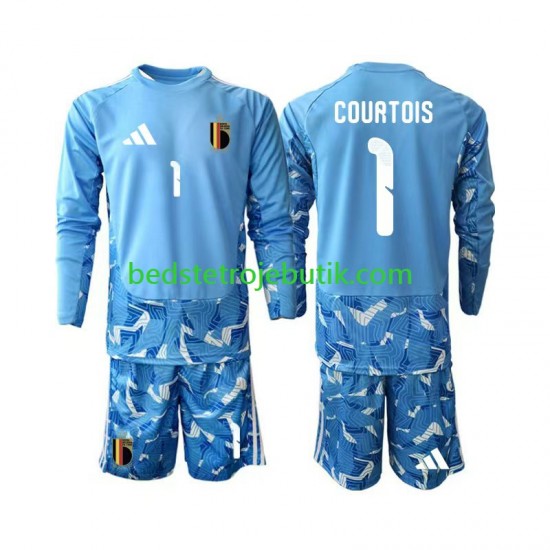 Belgien Thibaut Courtois 1 Målmand Børn Hjemmebane Fodboldtrøje World Cup 2026 Langærmet
