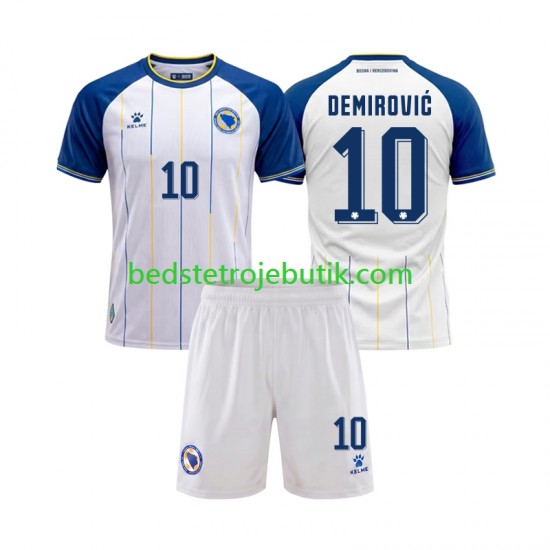 Bosnien Hercegovina Ermedin Demirovic 10 Børn Udebane Fodboldtrøje World Cup 2026 Kortærmet
