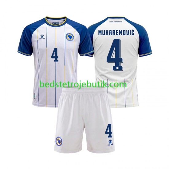 Bosnien Hercegovina Tarik Muharemovic 4 Børn Udebane Fodboldtrøje World Cup 2026 Kortærmet