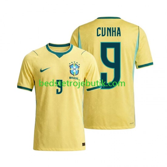 Brasilien Matheus Cunha 9 Mænd Hjemmebane Fodboldtrøje World Cup 2026 Kortærmet