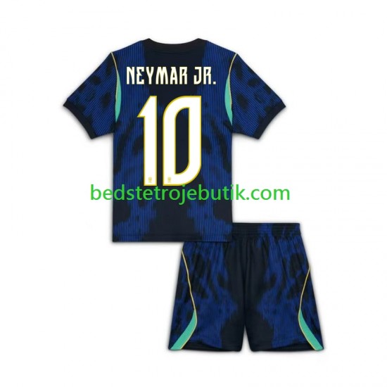 Brasilien Neymar JR 10 Børn Udebane Fodboldtrøje World Cup 2026 Kortærmet