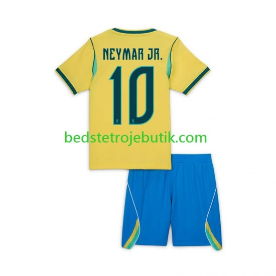 Brasilien Neymar JR 10 Børn Hjemmebane Fodboldtrøje World Cup 2026 Kortærmet
