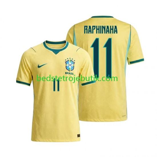 Brasilien Raphinha 11 Mænd Hjemmebane Fodboldtrøje World Cup 2026 Kortærmet