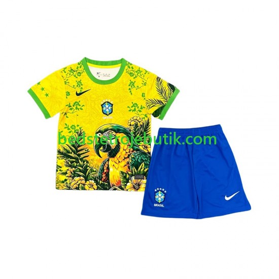 Brasilien Special Børn Hjemmebane Fodboldtrøje 2026 Kortærmet