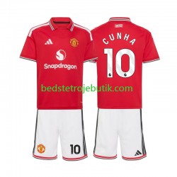 Manchester United Matheus Cunha 10 Børn Hjemmebane Fodboldtrøje 2026-2027 Kortærmet
