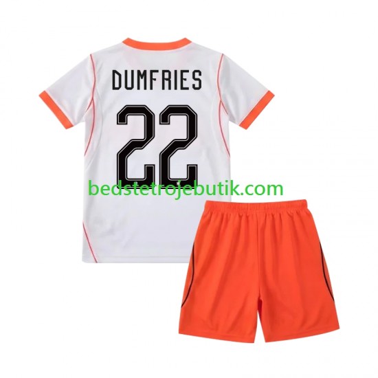 Holland Denzel Dumfries 22 Børn Udebane Fodboldtrøje World Cup 2026 Kortærmet