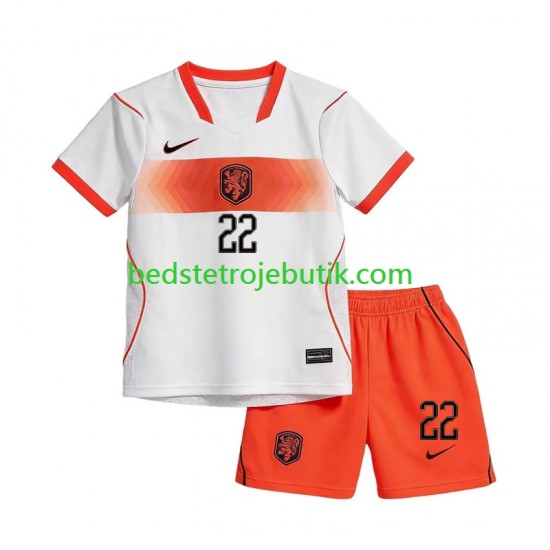 Holland Denzel Dumfries 22 Børn Udebane Fodboldtrøje World Cup 2026 Kortærmet