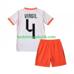 Holland Virgil van Dijk 4 Børn Udebane Fodboldtrøje World Cup 2026 Kortærmet