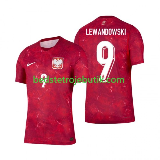 Polen Robert Lewandowski 9 Mænd Udebane Fodboldtrøje 2026 Kortærmet
