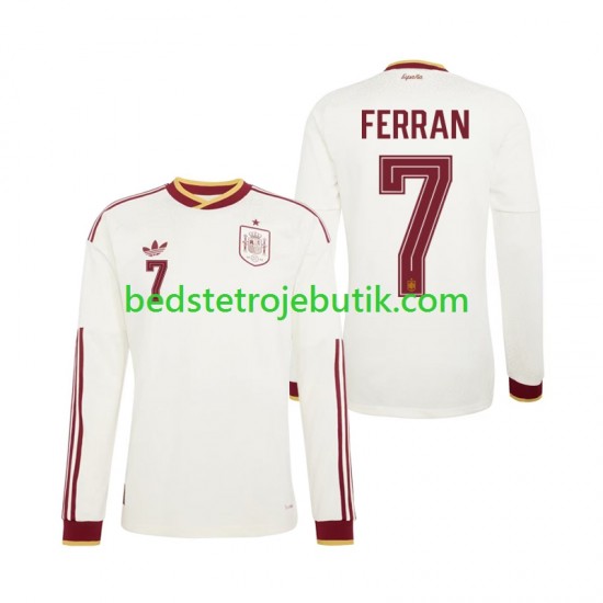 Spanien Ferran Torres 7 Mænd Udebane Fodboldtrøje World Cup 2026 Langærmet