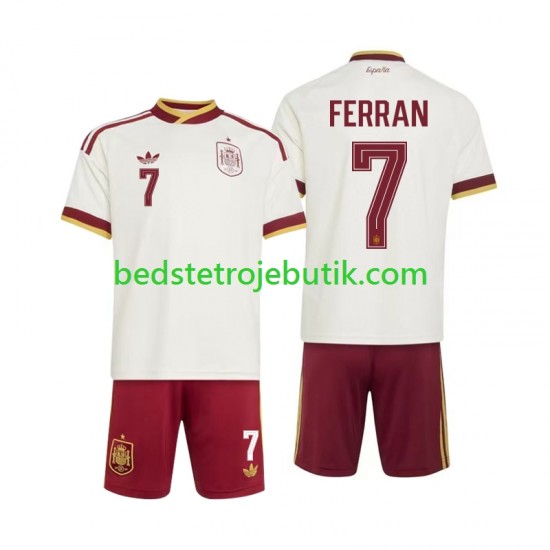 Spanien Ferran Torres 7 Børn Udebane Fodboldtrøje World Cup 2026 Kortærmet