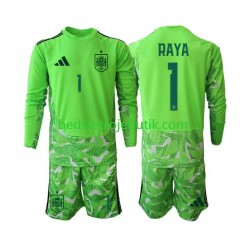 Spanien David Raya 1 6th Green color Målmand Børn Fodboldtrøje World Cup 2026 Langærmet