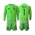 Spanien David Raya 1 6th Green color Målmand Børn Fodboldtrøje World Cup 2026 Langærmet