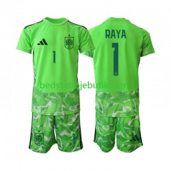 Spanien David Raya 1 6th Green color Målmand Børn Fodboldtrøje World Cup 2026 Kortærmet