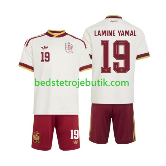 Spanien Lamine Yamal 19 Børn Udebane Fodboldtrøje World Cup 2026 Kortærmet