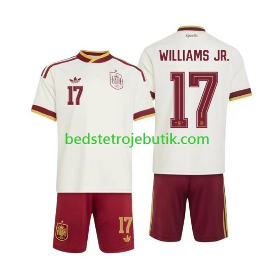 Spanien Nico Williams 17 Børn Udebane Fodboldtrøje World Cup 2026 Kortærmet