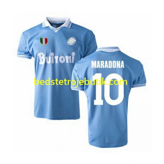 Napoli SSC MARADONA 10 1986 Retro Mænd Hjemmebane Fodboldtrøje Kortærmet