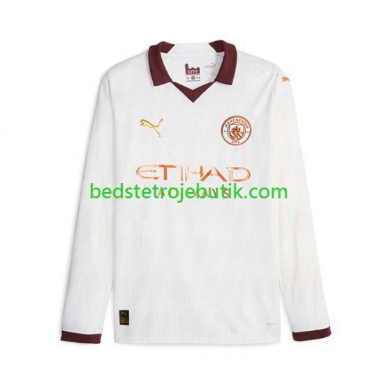 Manchester City Mænd Udebane Fodboldtrøje 2023-2024 Langærmet