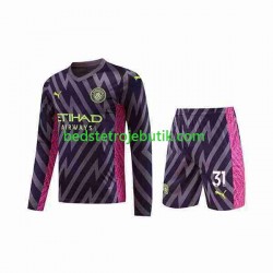 Manchester City Ederson Moraes 31 Målmand Børn Udebane Fodboldtrøje 2023-2024 Langærmet