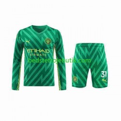 Manchester City Ederson Moraes 31 Målmand Børn Hjemmebane Fodboldtrøje 2023-2024 Langærmet