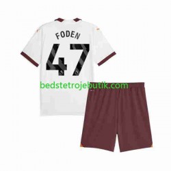 Manchester City Phil Foden 47 Børn Udebane Fodboldtrøje 2023-2024 Kortærmet