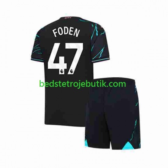 Manchester City Phil Foden 47 Børn 3. Valg Fodboldtrøje 2023-2024 Kortærmet