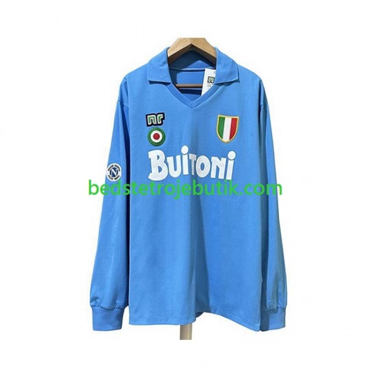 Napoli 1987 1988 Retro Mænd Hjemmebane Fodboldtrøje Langærmet
