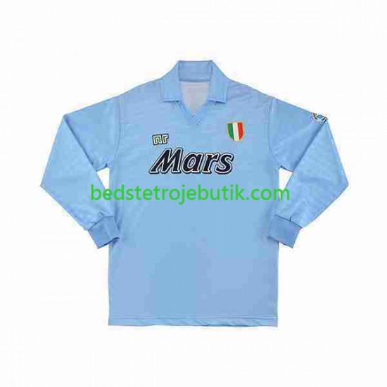 Napoli 1990 1991 Retro Mænd Hjemmebane Fodboldtrøje Langærmet