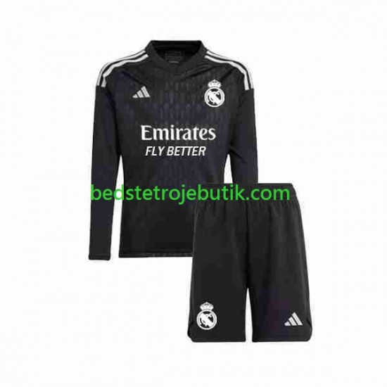 Real Madrid Målmand Børn Udebane Fodboldtrøje 2023-2024 Langærmet