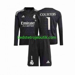 Real Madrid Thibaut Courtois 1 Målmand Børn Udebane Fodboldtrøje 2023-2024 Langærmet