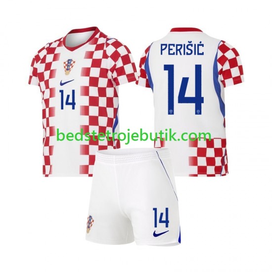 Kroatien Ivan Perisic 14 Børn Hjemmebane Fodboldtrøje World Cup 2026 Kortærmet