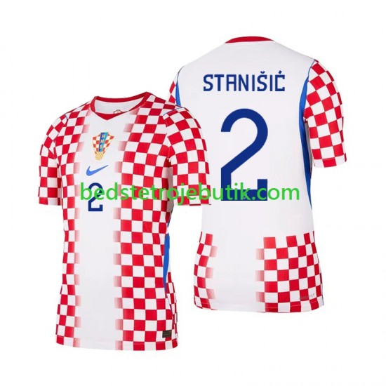 Kroatien Josip Stanisic 2 Mænd Hjemmebane Fodboldtrøje World Cup 2026 Kortærmet