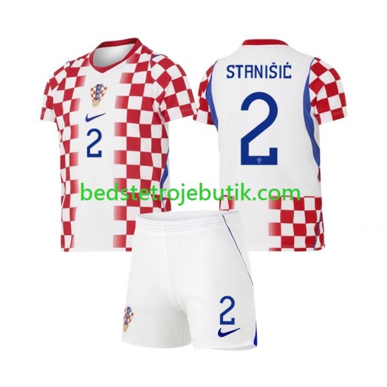 Kroatien Josip Stanisic 2 Børn Hjemmebane Fodboldtrøje World Cup 2026 Kortærmet