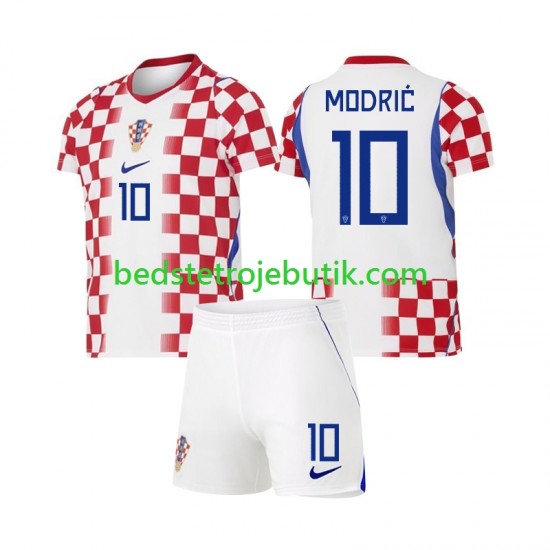 Kroatien Modrić Luka 10 Børn Hjemmebane Fodboldtrøje World Cup 2026 Kortærmet